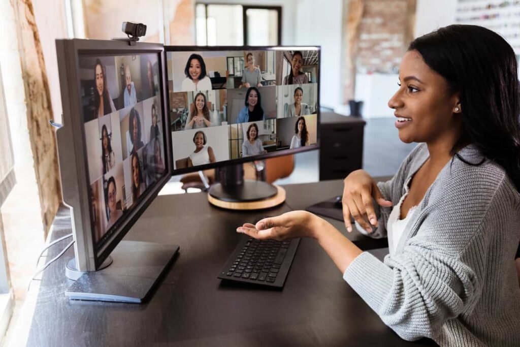 woman having a video conference